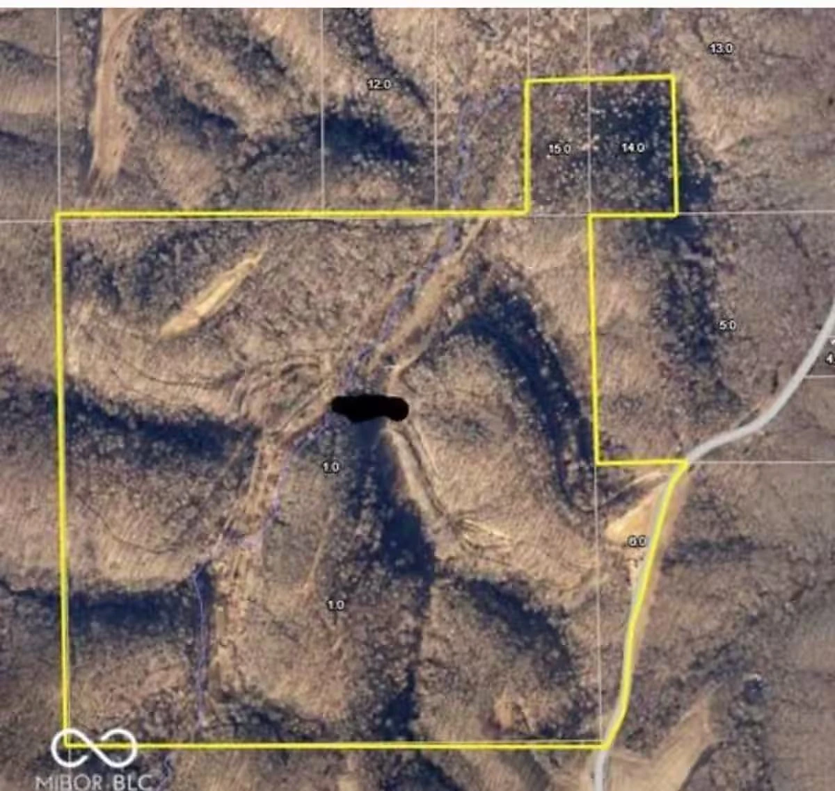 Aerial view of the 174-acre Moto Supreme property boundary