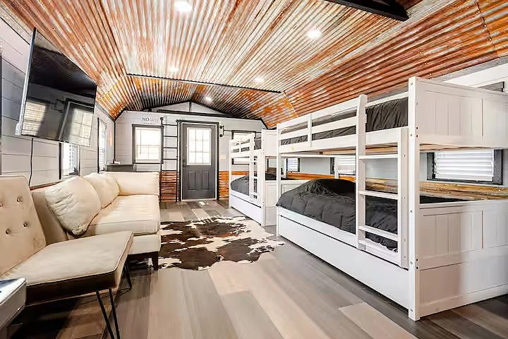 Bunk beds and sleeping space inside a Moto Supreme cabin