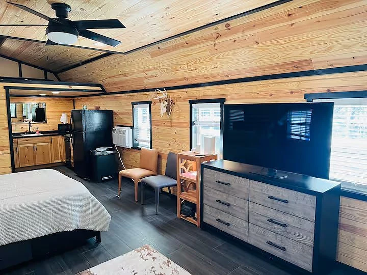 Bunk beds and sleeping space inside a Moto Supreme cabin