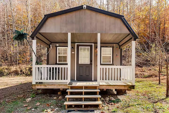 Guest cabin on the 174-acre property in southern Indiana