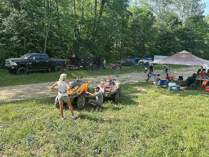 Dirt trail through southern Indiana hill country at Moto Supreme